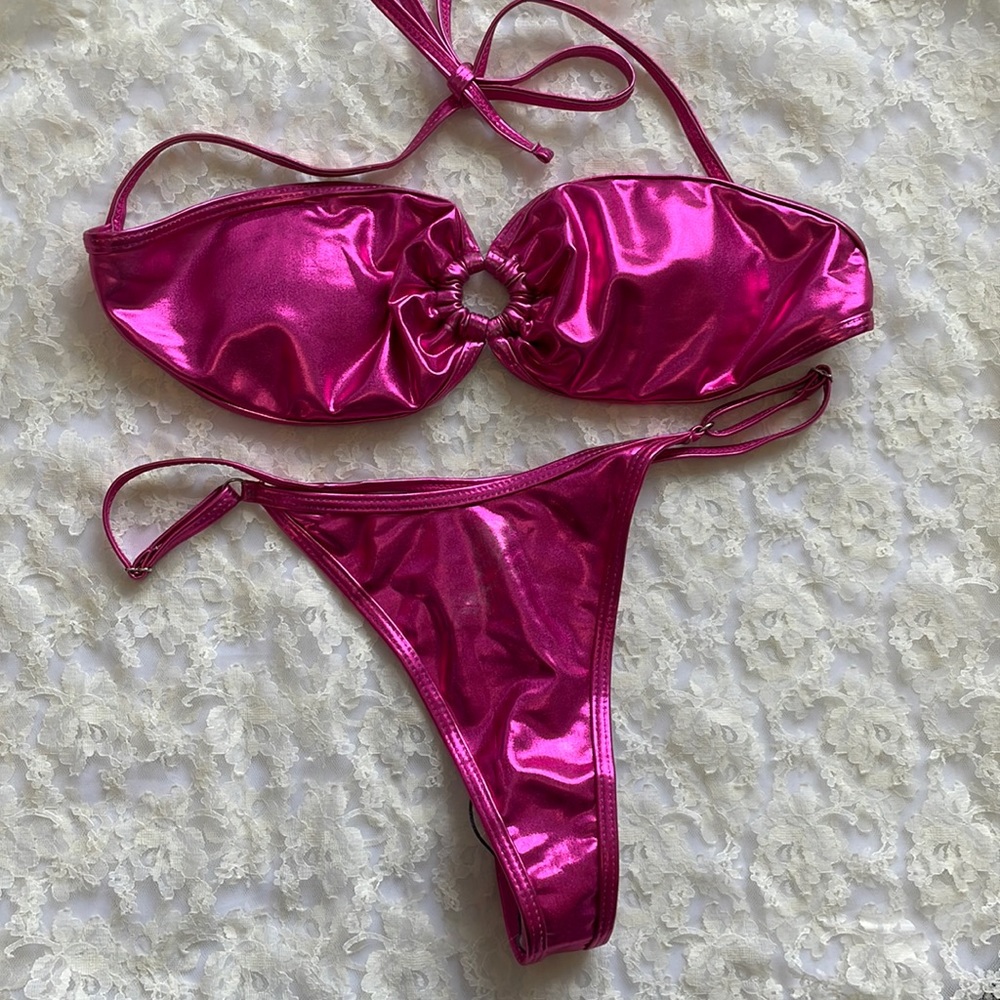 Metallic Pink bikini super sexy